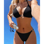 Damen Triangel-Bikini mit elegantem Rüschendesign