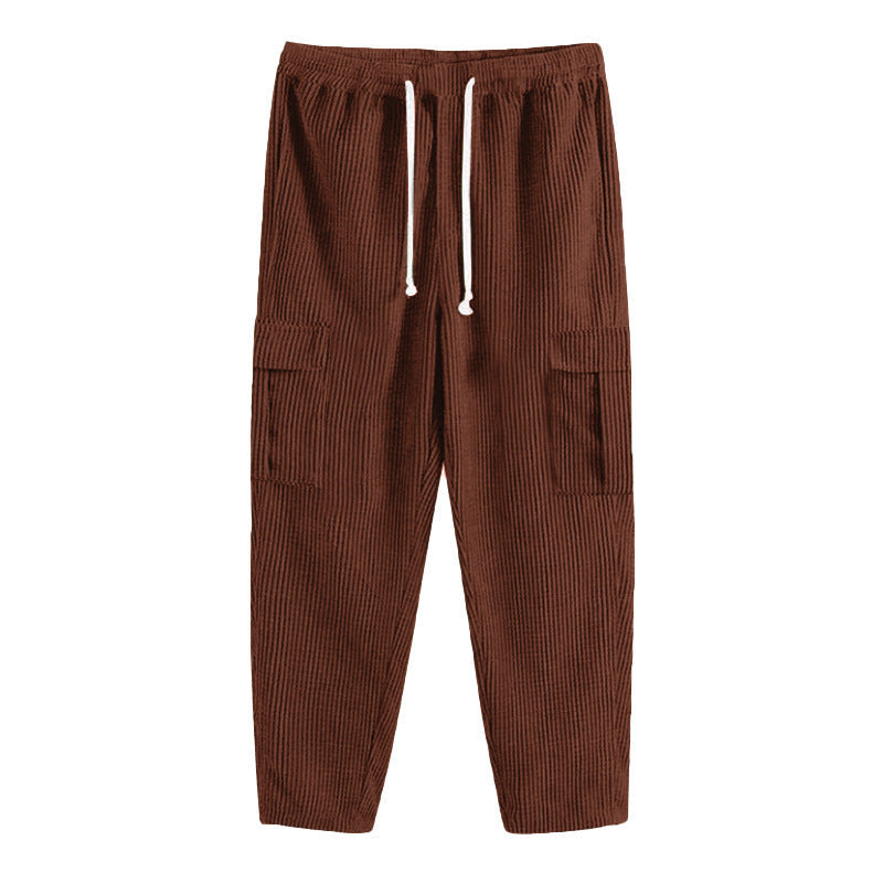 Damen lässige Cargo-Hose mit praktischen Seitentaschen und verstellbarem Kordelzug R&B
