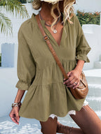 Damen luftige Bluse mit vorteilhaftem Schnitt und Rüschendetails R&B