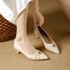 Damen elegante spitze Pumps mit dekorativer Schleife