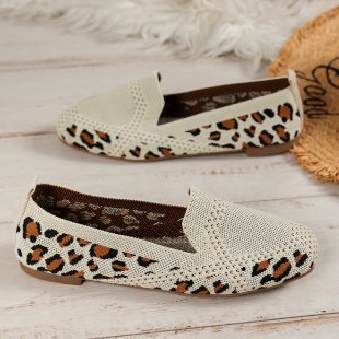 Damen Slip-On Ballerinas mit Leopardenmuster und atmungsaktivem Obermaterial R&B