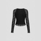 Damen Blumengemusterte Spitzenbluse R&B