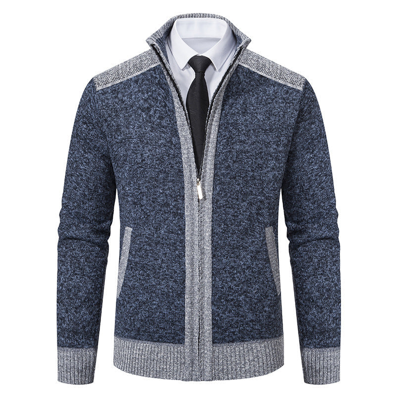 Herren Strickjacke mit hohem Kragen R&B