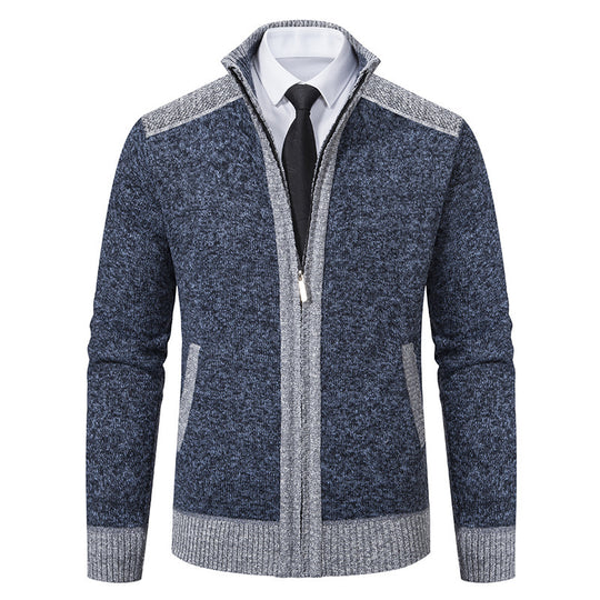 Herren Strickjacke mit hohem Kragen R&B