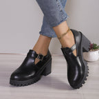 Damen Chunky Heels mit trendiger Schnalle und rutschfester Sohle R&B