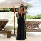 Damen Langarm Maxi-Kleid mit raffiniertem Kordelzug und schmalem Schnitt EB