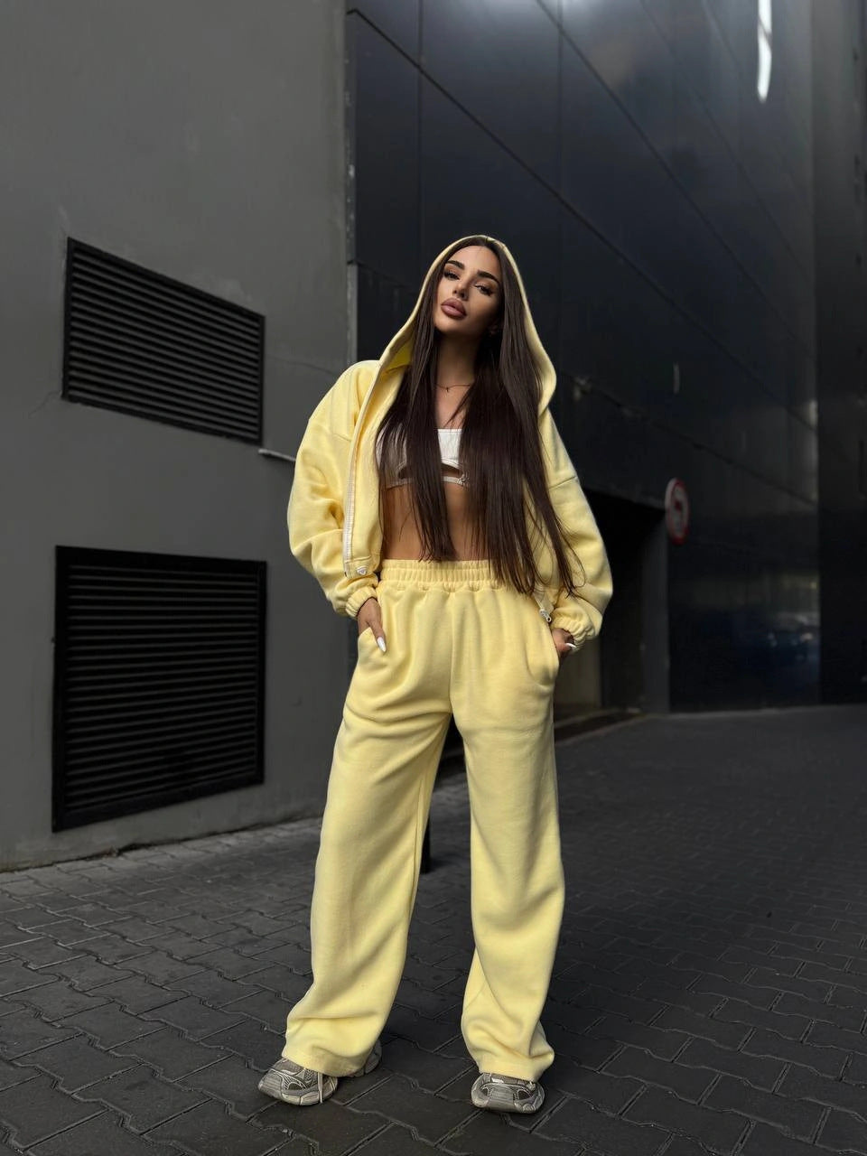 Damen Urbaner Oversized Jumpsuit mit Kapuze R&B