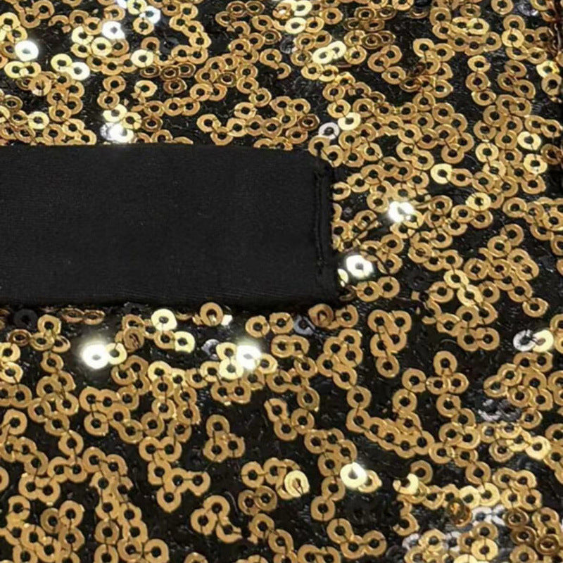 Herren Glitzernde Festtagsweste mit schimmerndem Paillettenmuster R&B