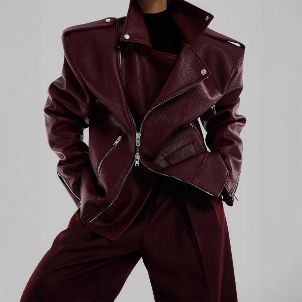 Damen Bikerjacke aus hochwertigem R&B