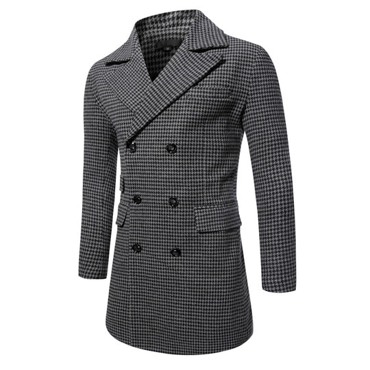 Herren eleganter Karoblazer mit doppelter Knopfleiste und stylischem Innenfutter R&B