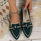 Damen bequeme Slip-On Mokassins mit modischen Details R&B