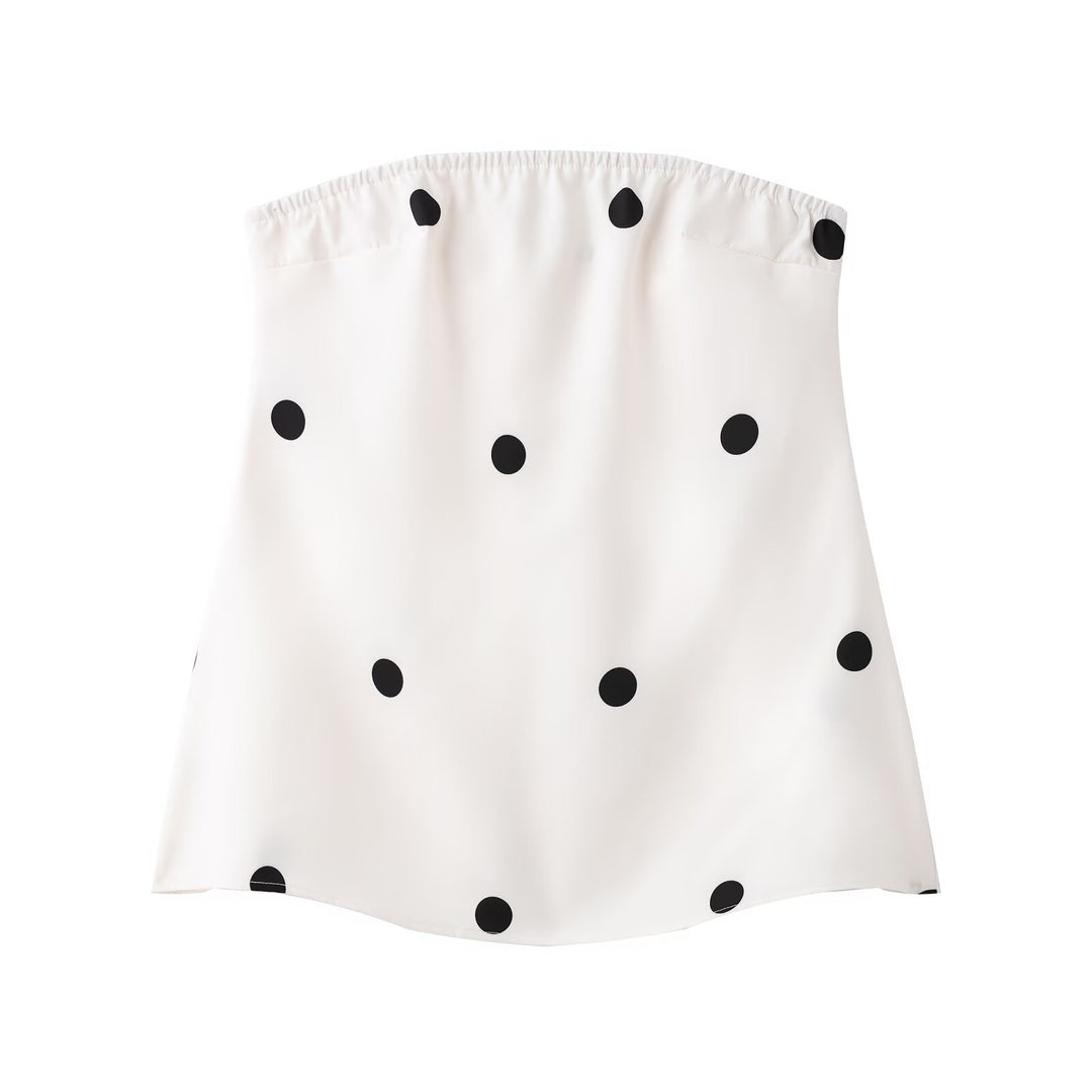 Damen Set aus ärmellosem Top und weitem Hosen mit Punkten R&B