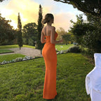 Damen Elegantes Maxi-Kleid mit voluminösem Rüschensaum und trägerlosem Design R&B