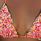 Damen Triangel-Bikini mit verzierten Rüschen R&B