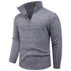 Herren Strickpullover mit modernem Zipper und strukturiertem Design