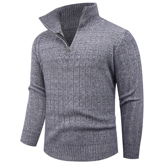 Herren Strickpullover mit modernem Zipper und strukturiertem Design R&B