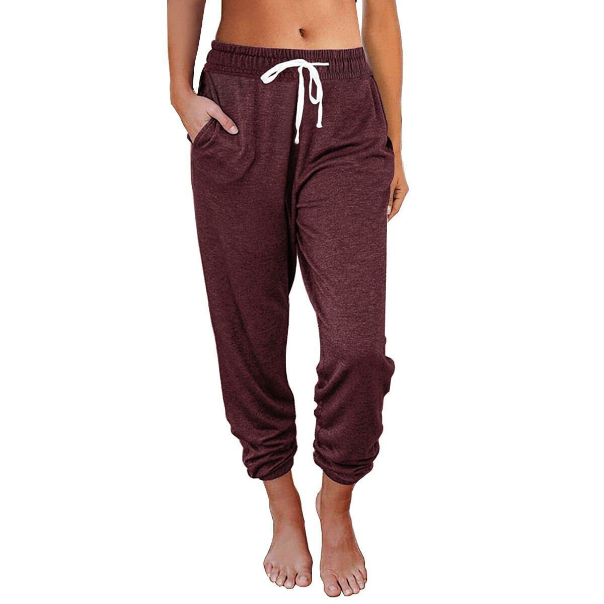 Damen bequeme Sweatpants mit Kordelzug und praktischen Taschen R&B