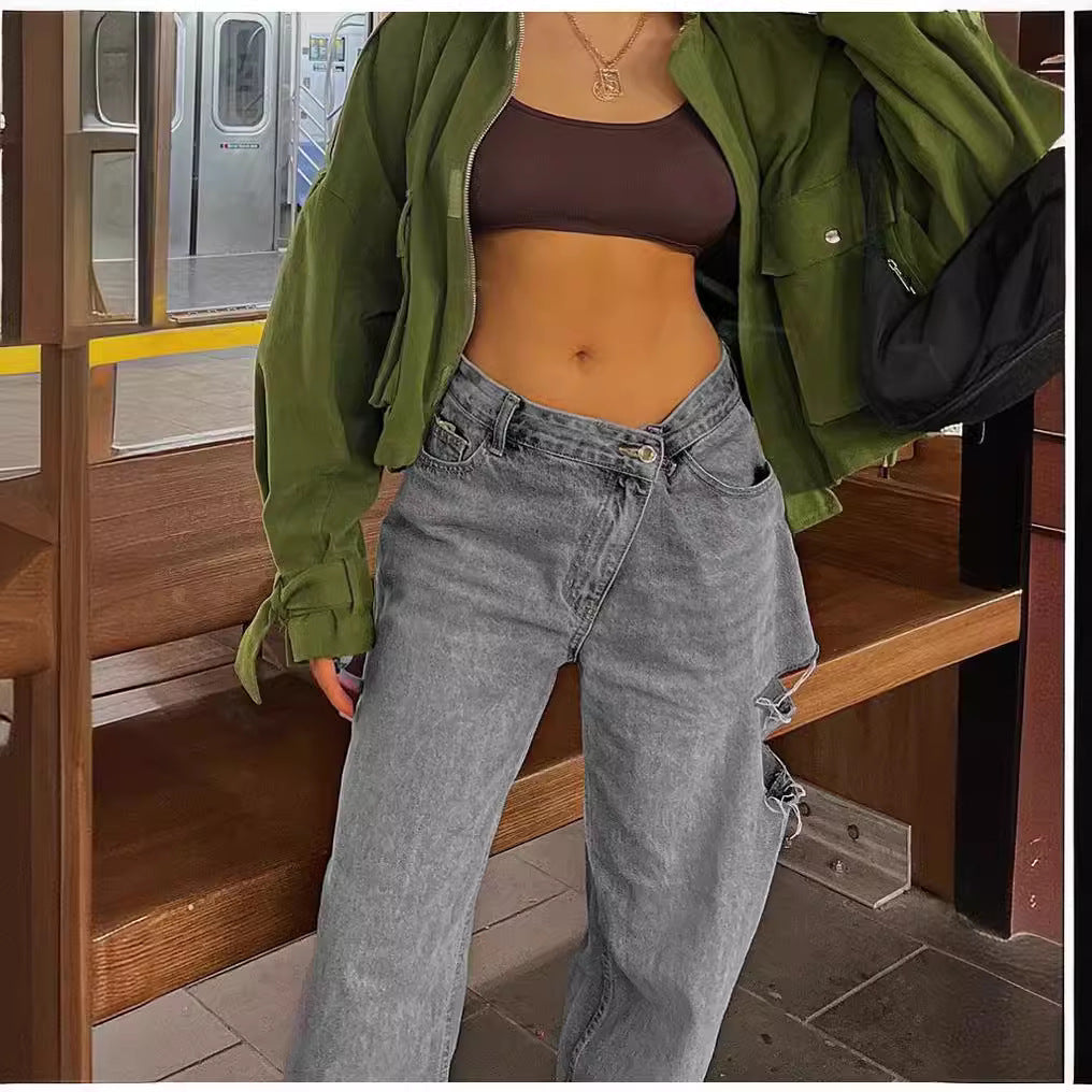Damen Weit geschnittene Jeans im lässigen Stil