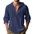 Herren nan lässiges Kapuzenshirt mit Knopfleiste und schmaler Passform R&B