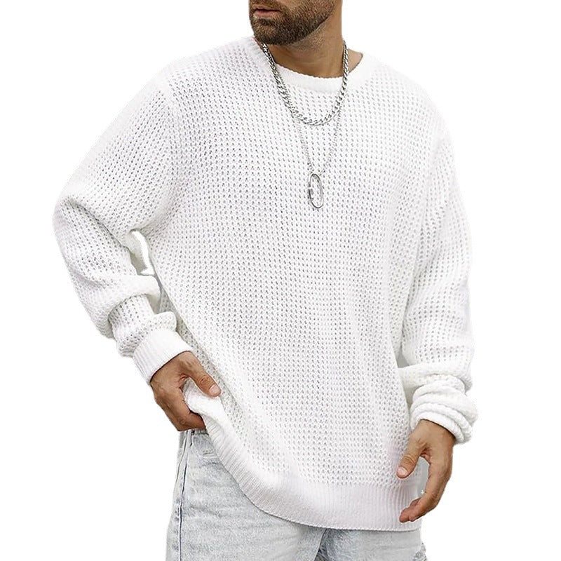 Herren Grobstrickpullover mit strukturiertem Muster und lässigem Schnitt R&B