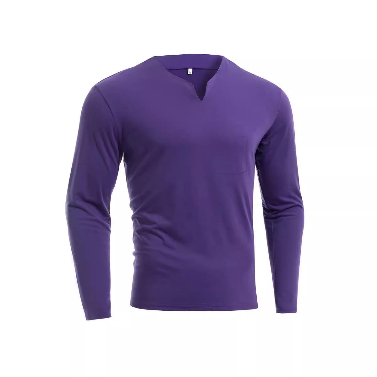 Herren nan Langarmshirt mit V-Ausschnitt Slim Fit Baumwollmix und elastischem Komfortbund R&B