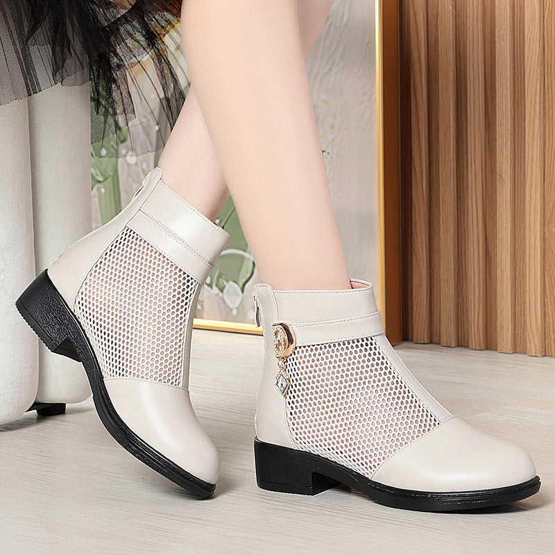 Damen Stiefeletten mit durchlässigem Netzdesign und elegantem Schmuckdetail R&B