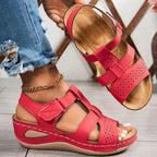 Damen Bequeme Wedge-Sandalen mit verstellbarem Riemendesign R&B