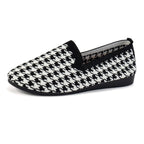 Damen Komfortable Slip-On Mokassins mit trendigem Hahnentrittmuster R&B
