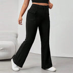 Damen Flared Hose mit praktischen Seitentaschen und elastischem Bund R&B