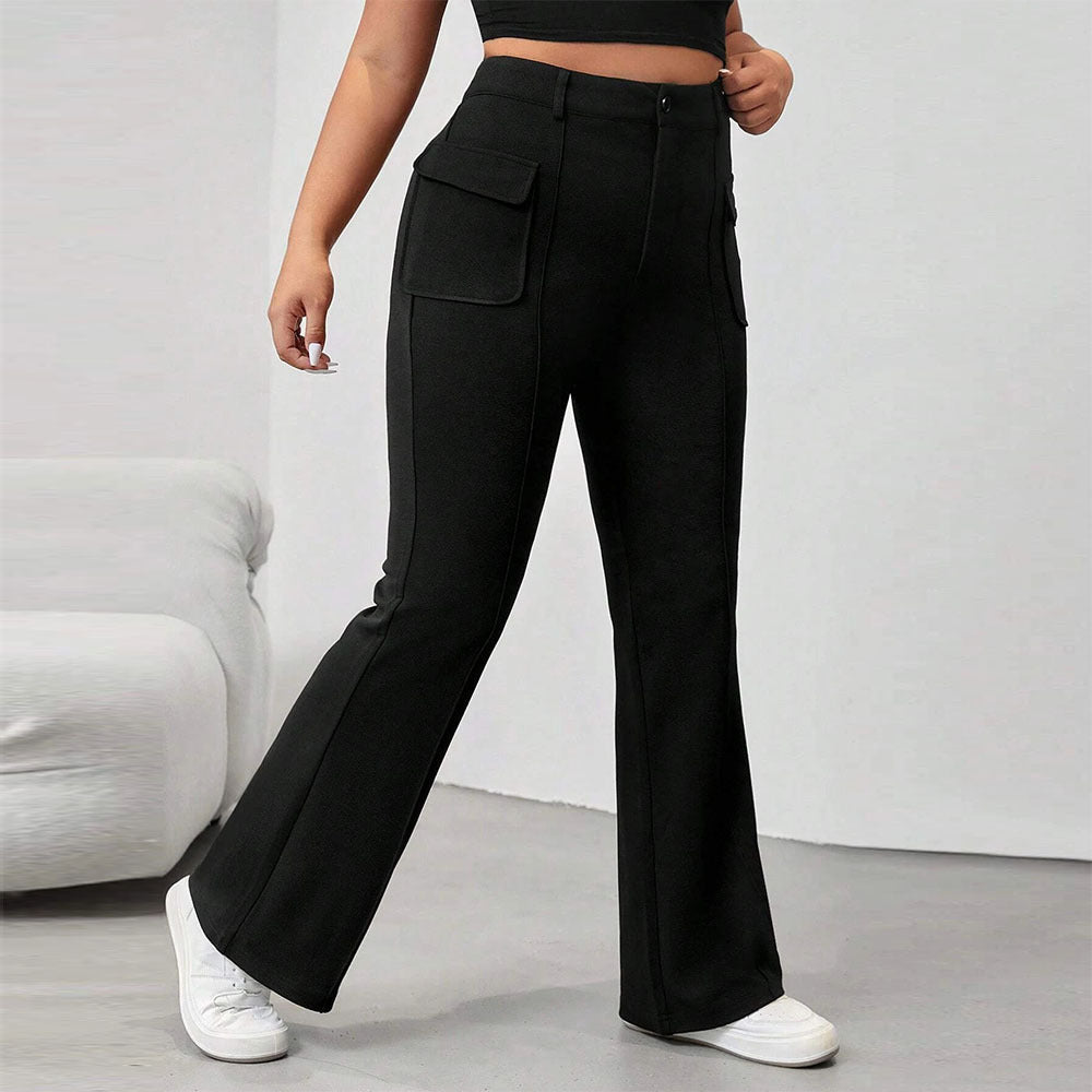 Damen Flared Hose mit praktischen Seitentaschen und elastischem Bund R&B