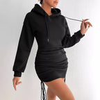 Damen Hoodie Kleid mit Raffung R&B