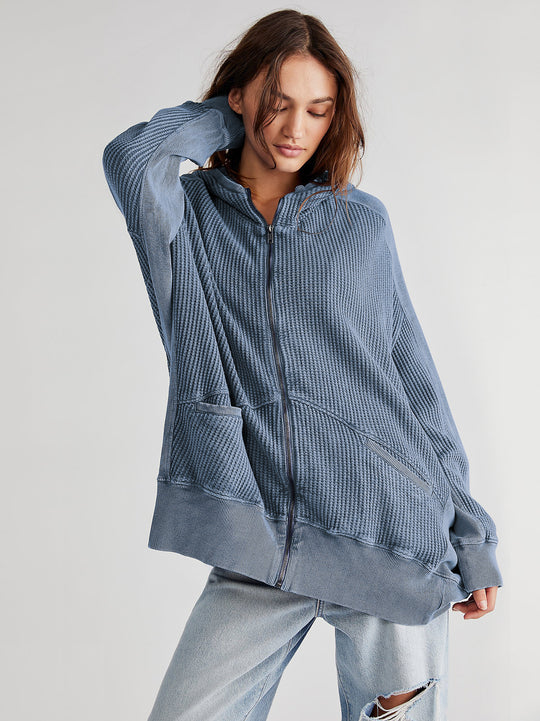 Damen Lässiger Kapuzenpullover mit strukturiertem Material und praktischen Taschen R&B