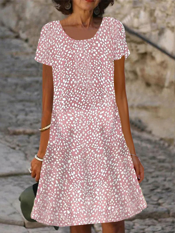 Damen lässiges Sommerkleid mit modernen Mustern und femininem Schnitt R&B