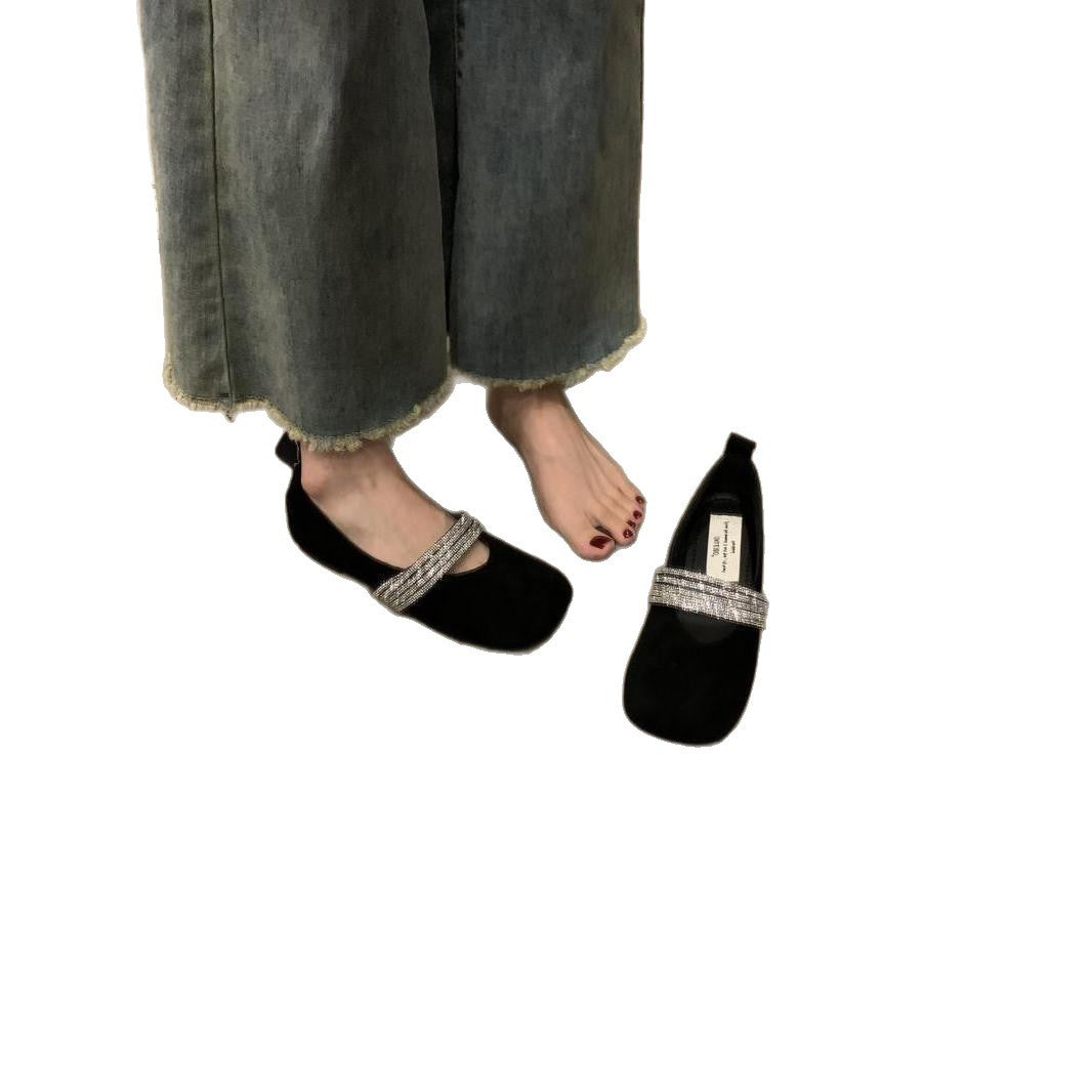 Damen elegante Ballerinas mit verzierten Riemchen R&B