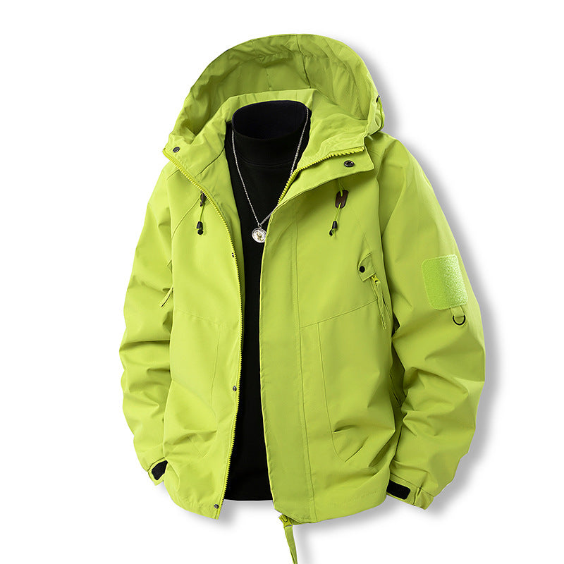 Herren funktionale Outdoor-Jacke mit verstellbarer Kapuze und praktischen Taschen R&B