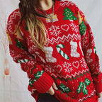 R&B | Weihnachtlicher Strickpullover Mit Schneeflockenmotiv