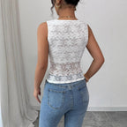 Damen Elegantes Spitzenoberteil mit raffiniertem Wickeldesign R&B
