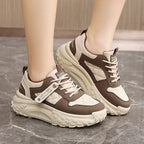 Damen modische Chunky Sneakers mit strapazierfähigem Obermaterial und bequemer Dämpfung R&B