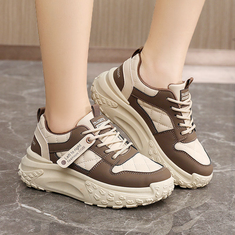 Damen modische Chunky Sneakers mit strapazierfähigem Obermaterial und bequemer Dämpfung R&B