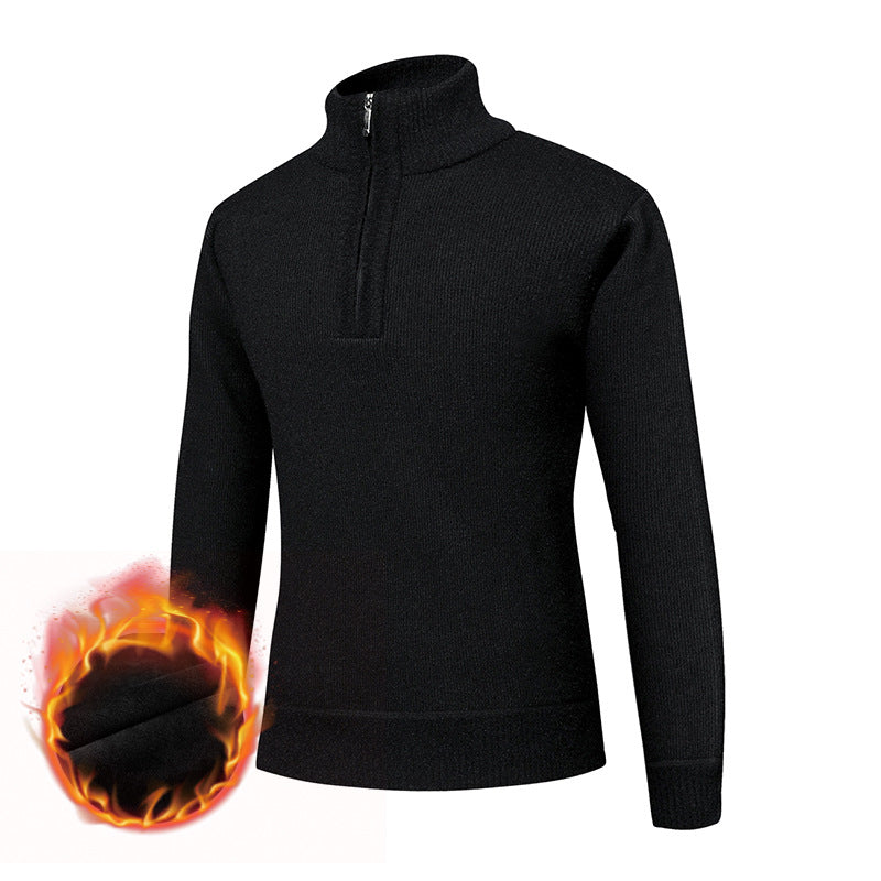 Herren kuscheliger Rollkragenpullover mit Reißverschluss