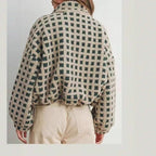 Damen kuschelige Fleecejacke im modernen Karodesign R&B