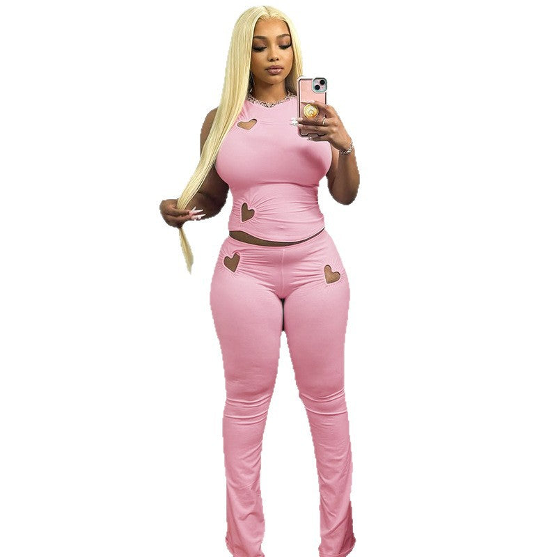 Damen Sportliches Set mit Herzen und figurformendem Schnitt R&B
