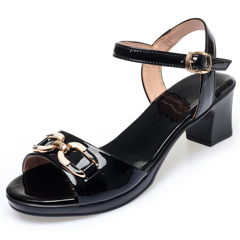 Damen Blockabsatz Sandaletten mit elegantem Riemchendesign und funkelnden Akzenten R&B