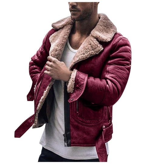 Herren jacke mit schickem Kunstfellkragen R&B
