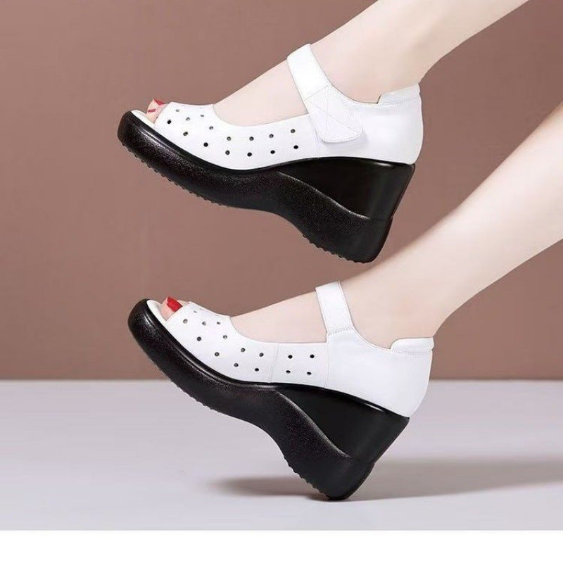 Damen Wedge-Sandalen mit verstellbarem Riemen und Luftdurchlässigem Obermaterial R&B