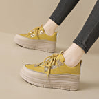 Damen Sportliche Plattform Sneakers mit glitzernden Akzenten R&B