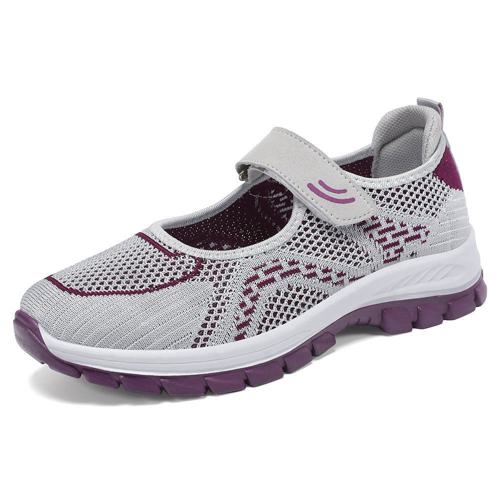 Damen Sportliche Slip-On Sneakers mit verstellbarem Riemen
