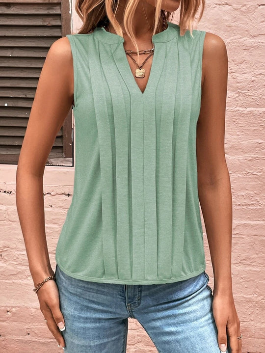 Damen elegante ärmellose Bluse R&B