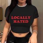 Damen Crop-T-Shirt mit fröhlichem Kirschmotiv R&B