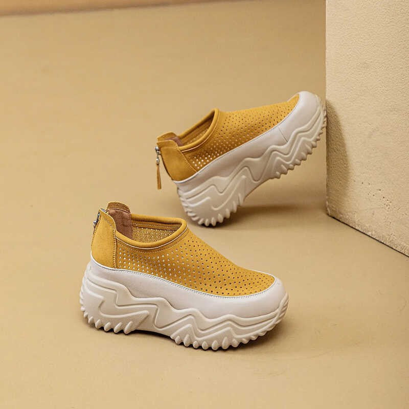Damen Bequeme Slip-On Sneakers mit luftdurchlässigem Obermaterial und rutschfester Sohle R&B